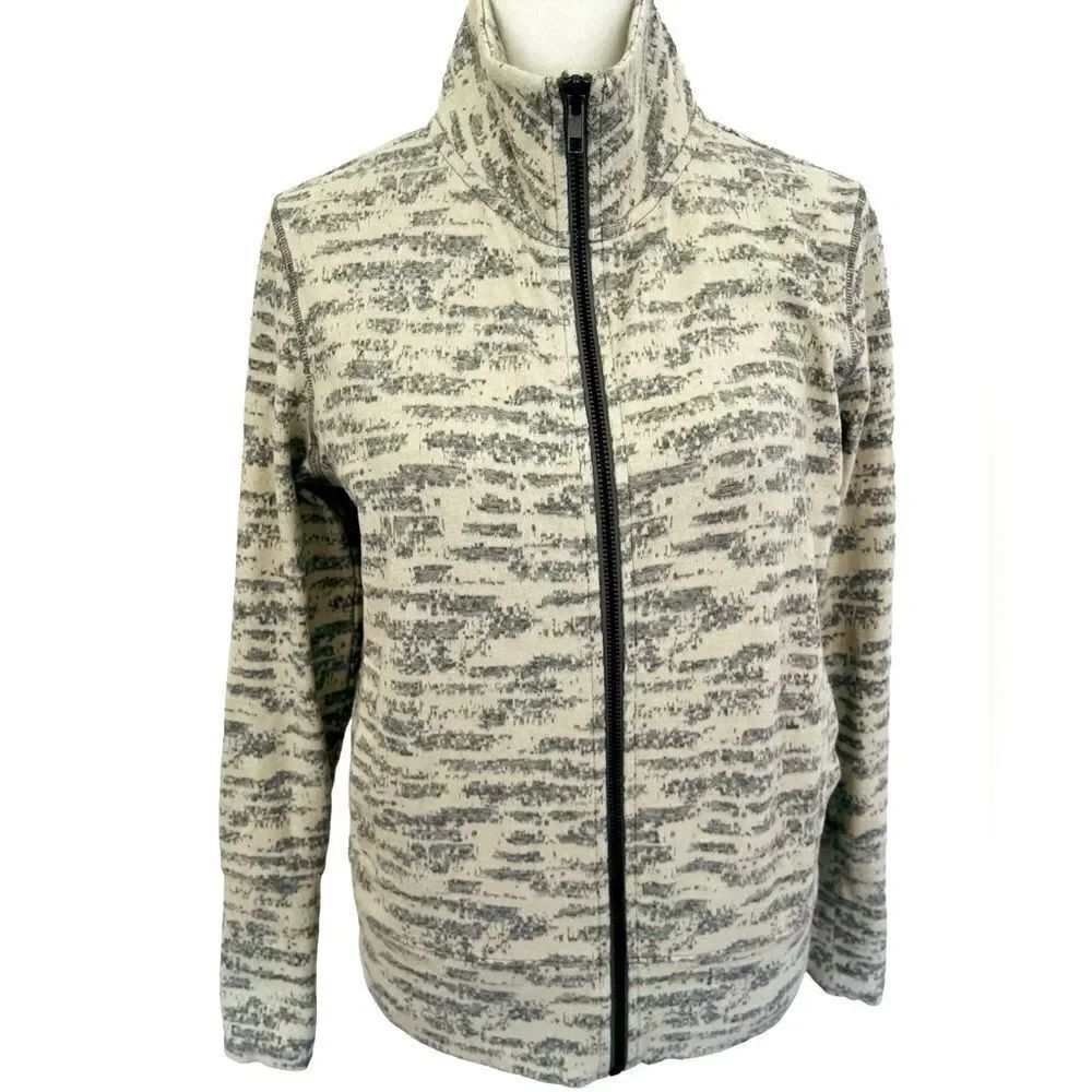 ZYIA Activewear Cream Combo Zipper Jacket, size XS